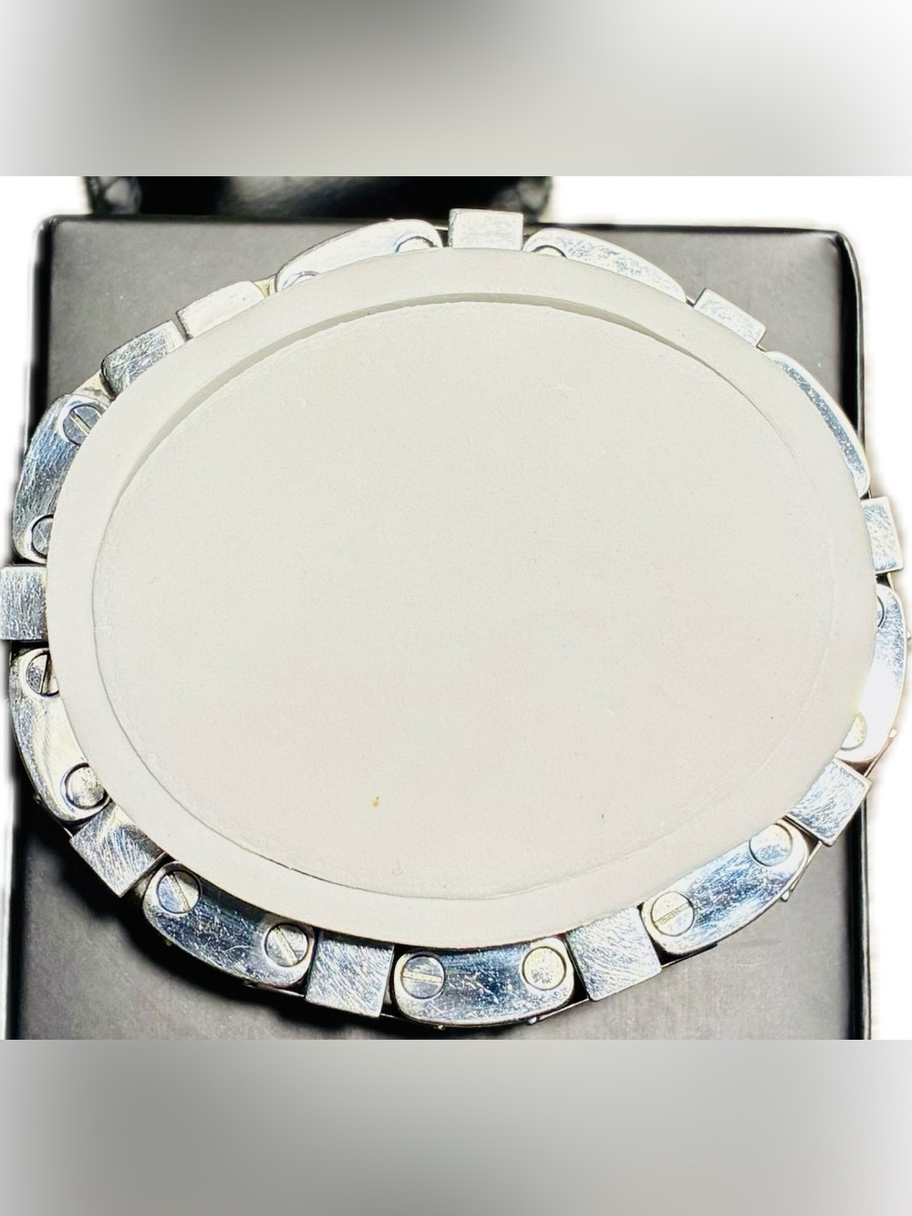 Russell Simmons Maltese Cross Link Bracelet. Stainless Steel w 1/10 CT Diamond - Picture 3 of 7